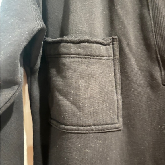 NWT Bobi Cinched Waist Black 3/4 Sleeve Dress with 3 Front Pockets Size Small - Picture 4 of 9